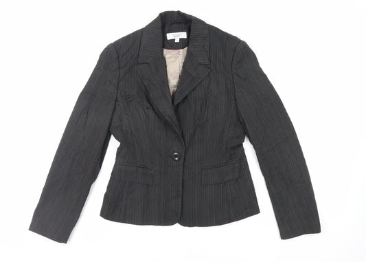 NEXT Womens Black Striped Jacket Blazer Size 8