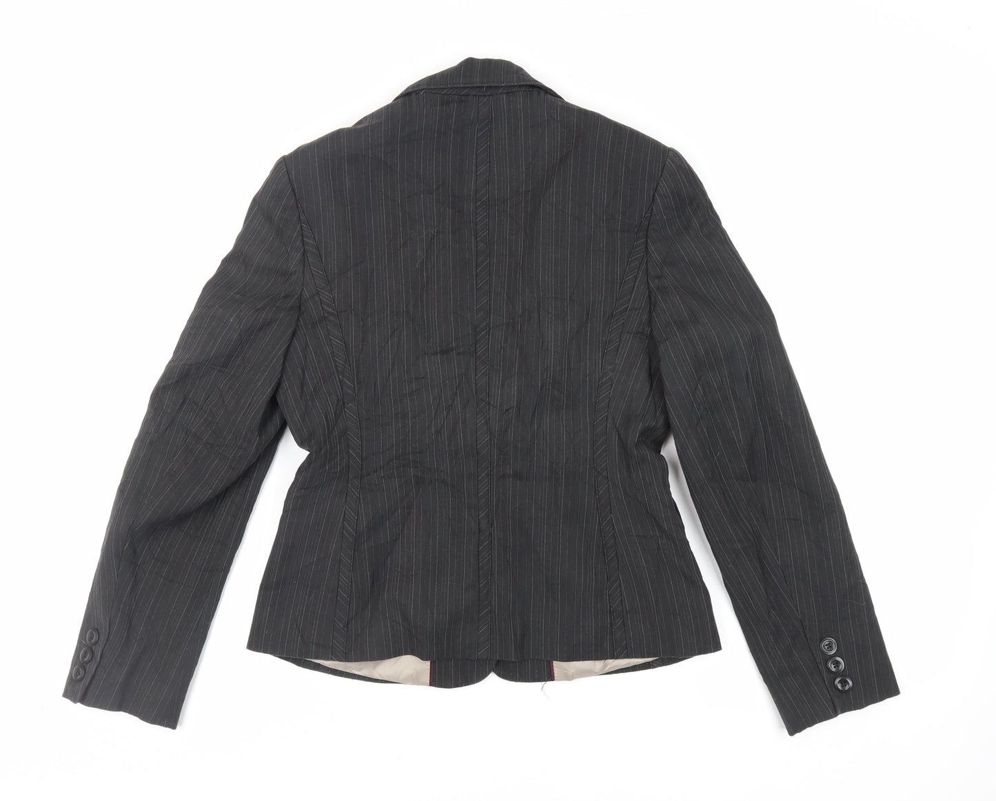 NEXT Womens Black Striped Jacket Blazer Size 8
