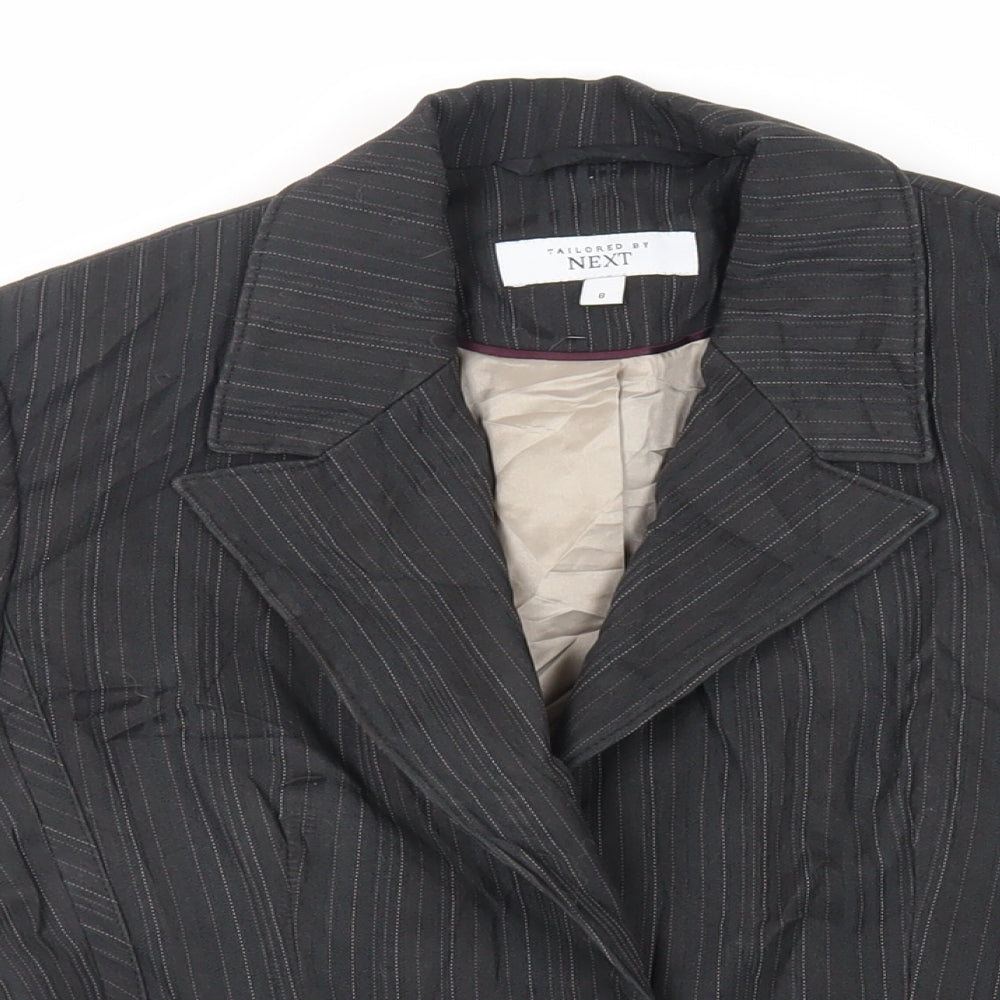 NEXT Womens Black Striped Jacket Blazer Size 8