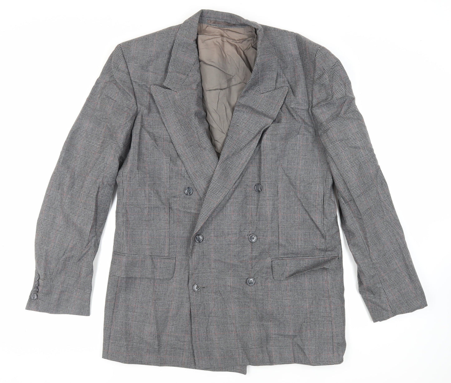 NEXT Mens Grey Plaid Wool Jacket Suit Jacket Size 42 Regular