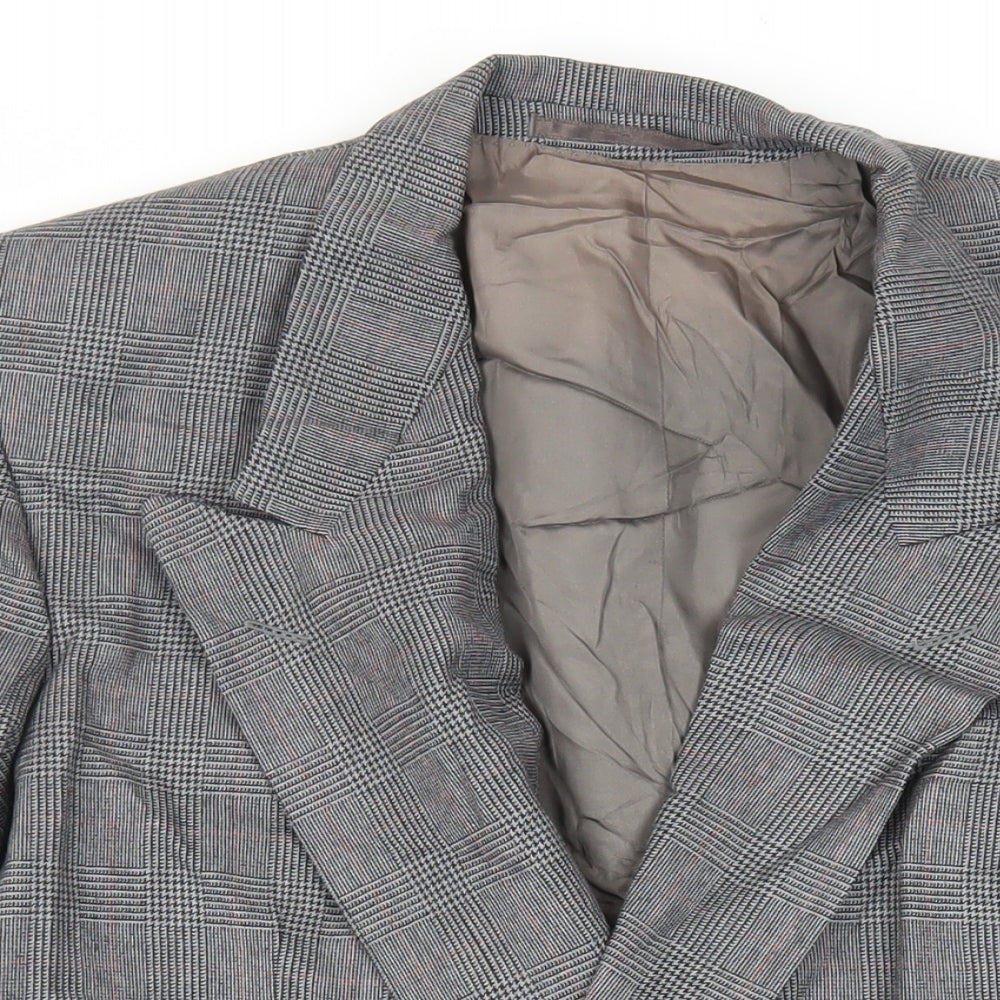 NEXT Mens Grey Plaid Wool Jacket Suit Jacket Size 42 Regular