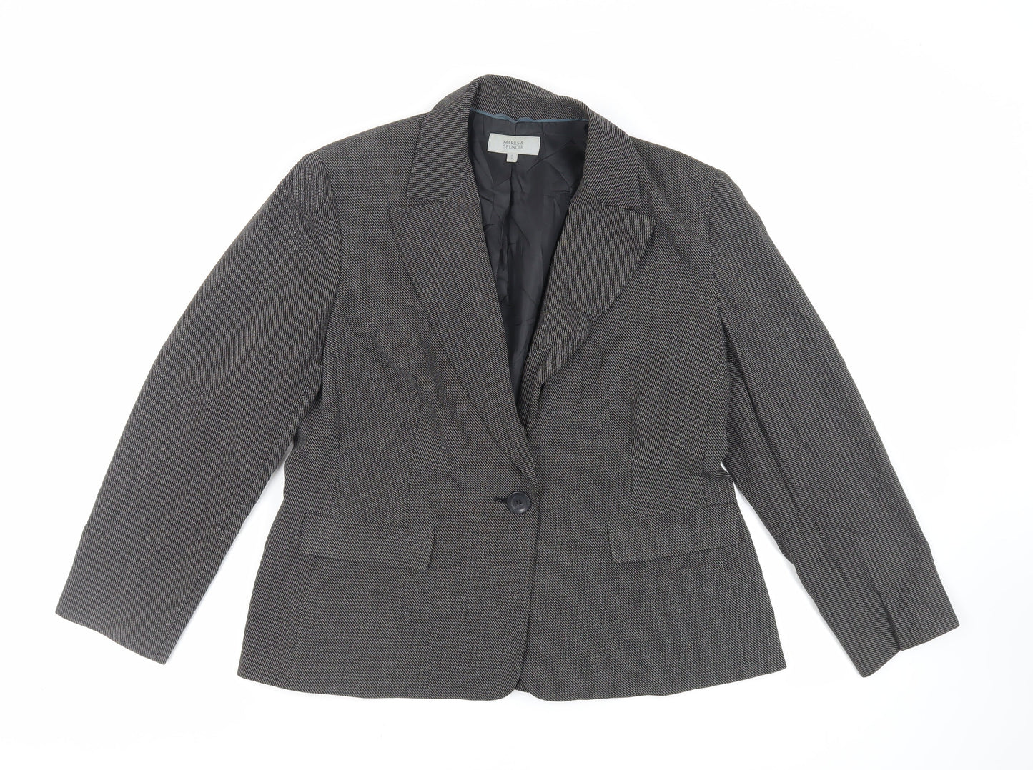 NEXT Womens Grey Jacket Blazer Size 16 Button