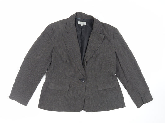 NEXT Womens Grey Jacket Blazer Size 16 Button