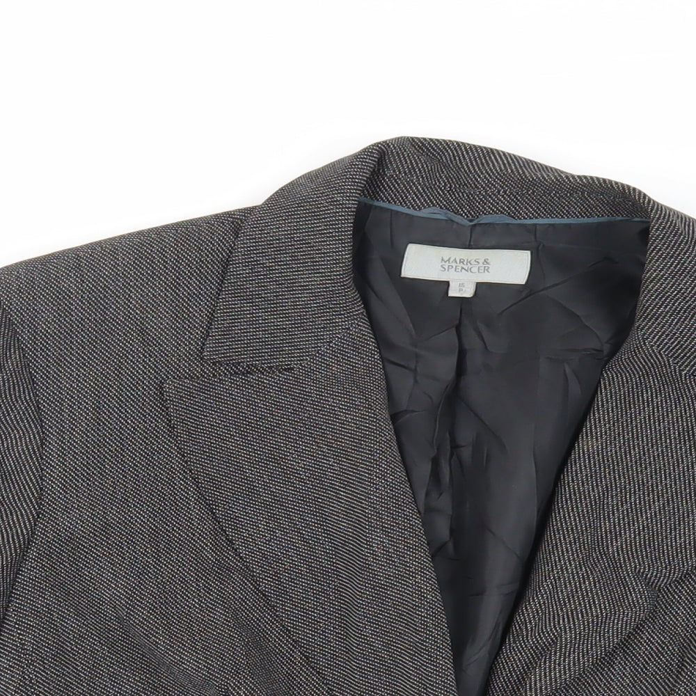 NEXT Womens Grey Jacket Blazer Size 16 Button