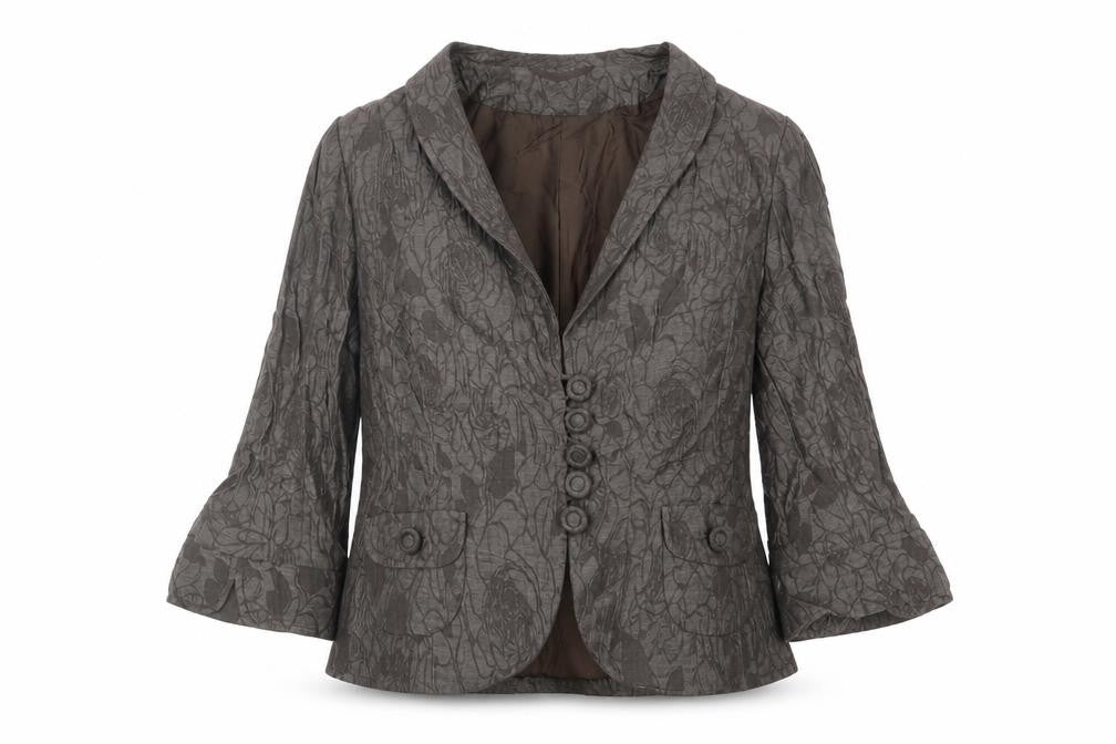 Paddy Campbell Womens Brown Floral Jacket Size 14 Button