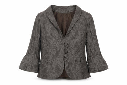 Paddy Campbell Womens Brown Floral Jacket Size 14 Button