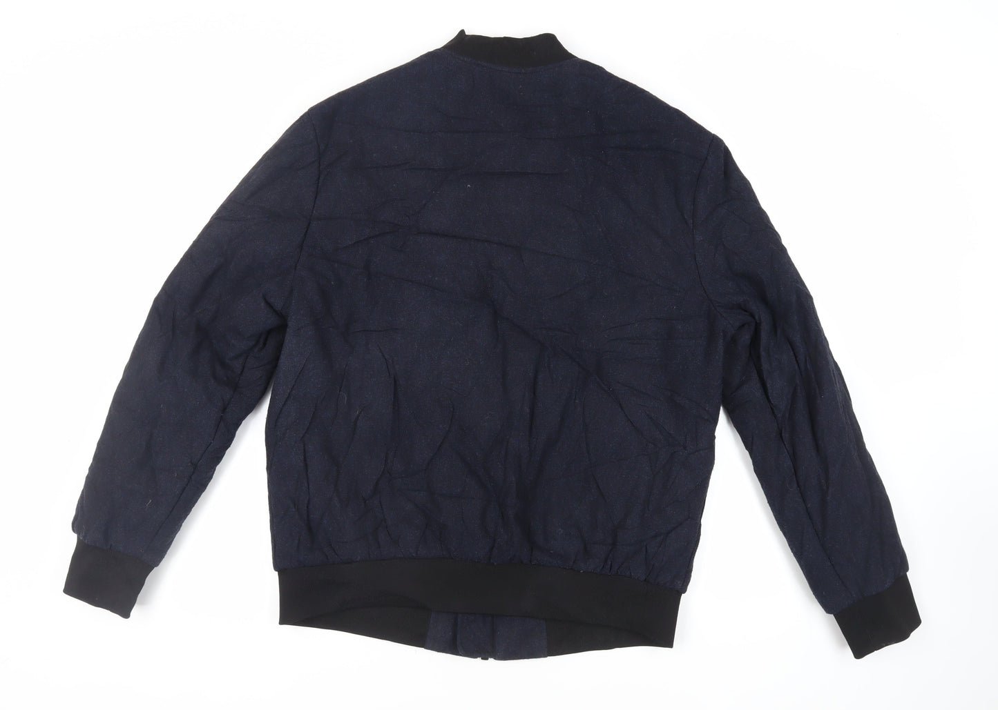 H&M Mens Blue Bomber Jacket Jacket Size M Zip