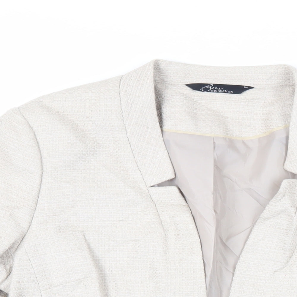Bonmarché Womens Beige Jacket Blazer Size 14 - Open