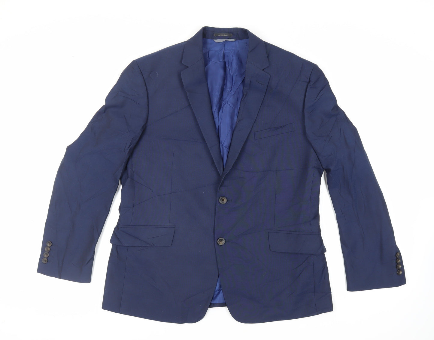 Marks and Spencer Mens Blue Polyester Jacket Suit Jacket Size 42 Regular