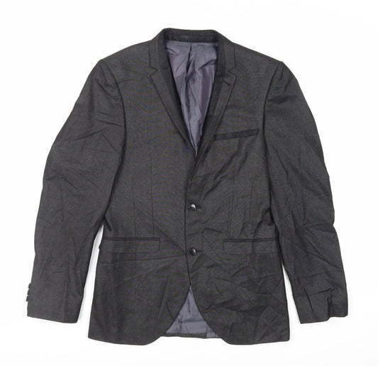 NEXT Mens Black Polyester Jacket Suit Jacket Size 36 Regular