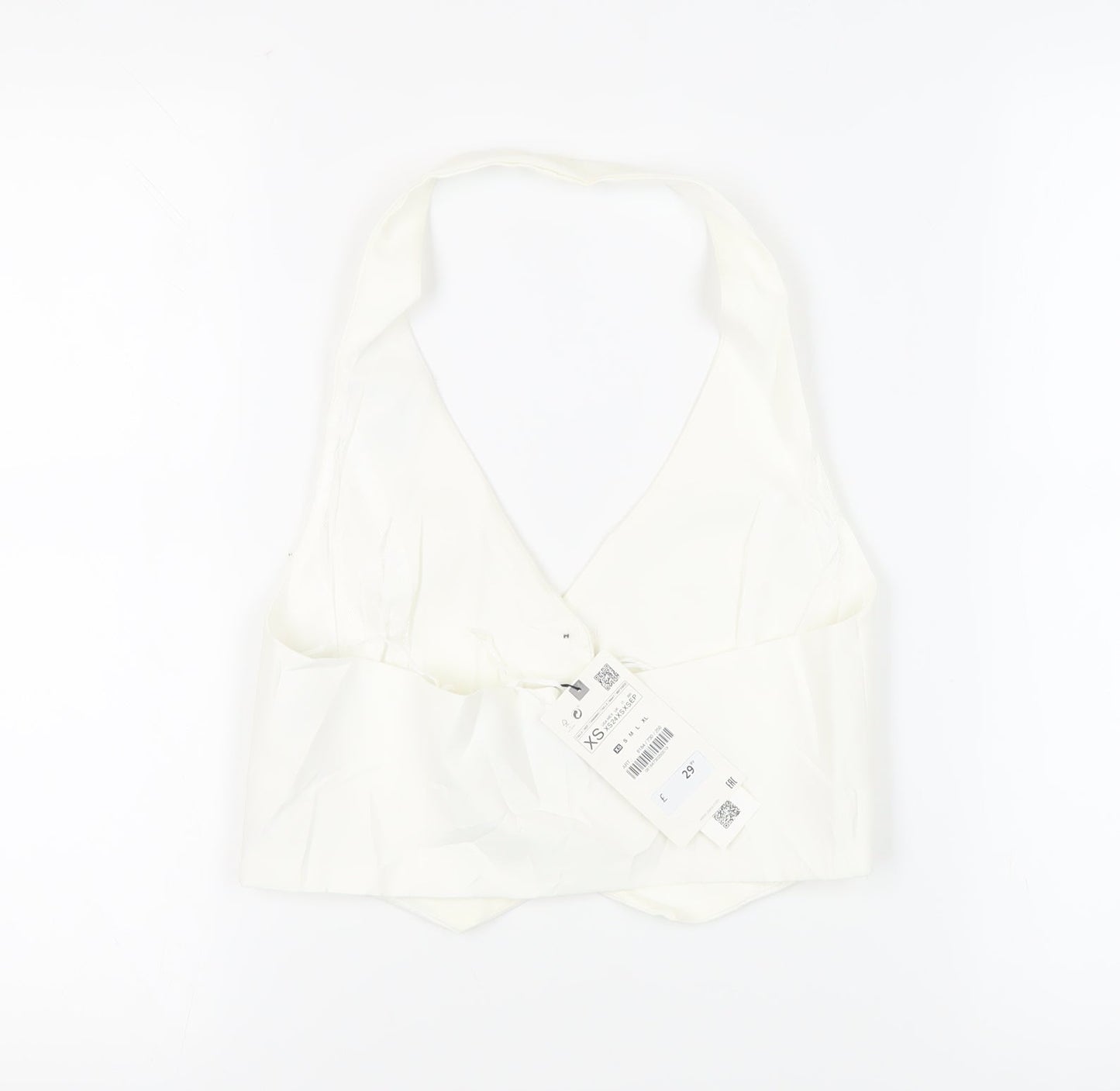 Zara Womens White Jacket Waistcoat Size XS Button