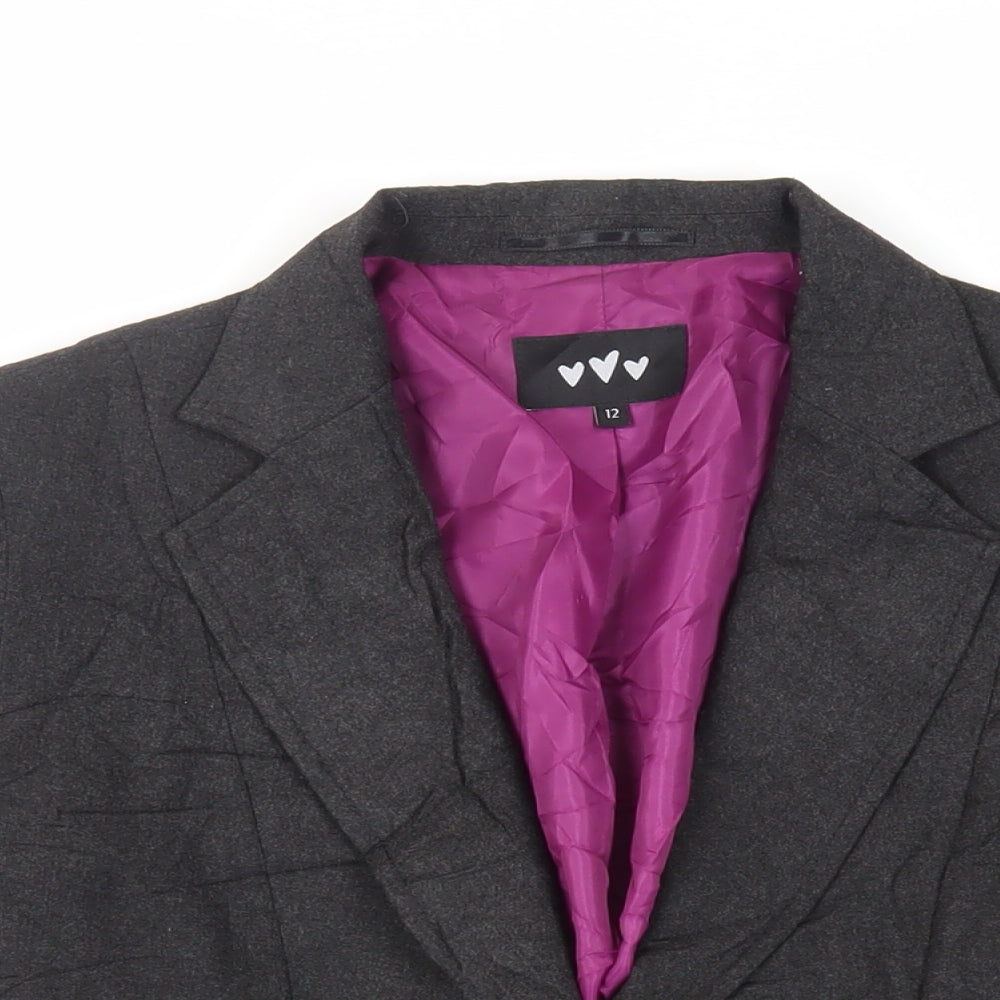 Per Una Womens Black Jacket Blazer Size 12 Button