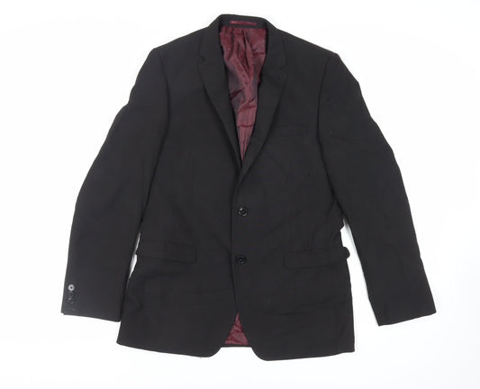 Marks and Spencer Mens Black Polyester Jacket Suit Jacket Size 38 Regular