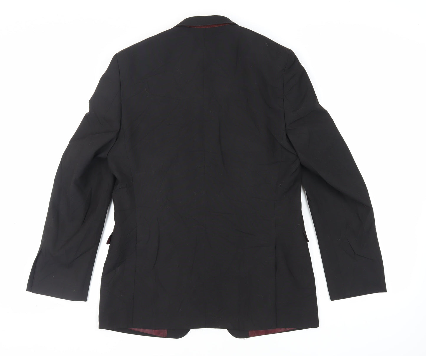 Marks and Spencer Mens Black Polyester Jacket Suit Jacket Size 38 Regular