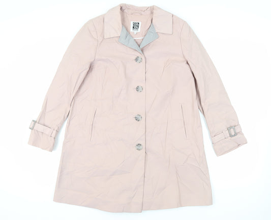 Debenhams Womens Pink Trench Coat Coat Size 12 Button
