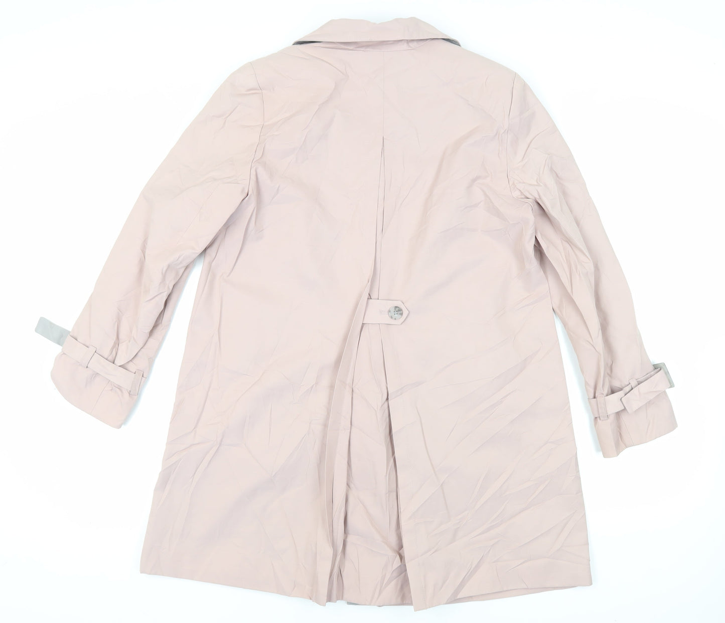 Debenhams Womens Pink Trench Coat Coat Size 12 Button