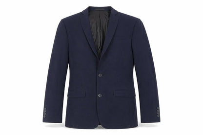 Front view of ASOS men’s blue polyester jacket suit jacket, size 36, regular