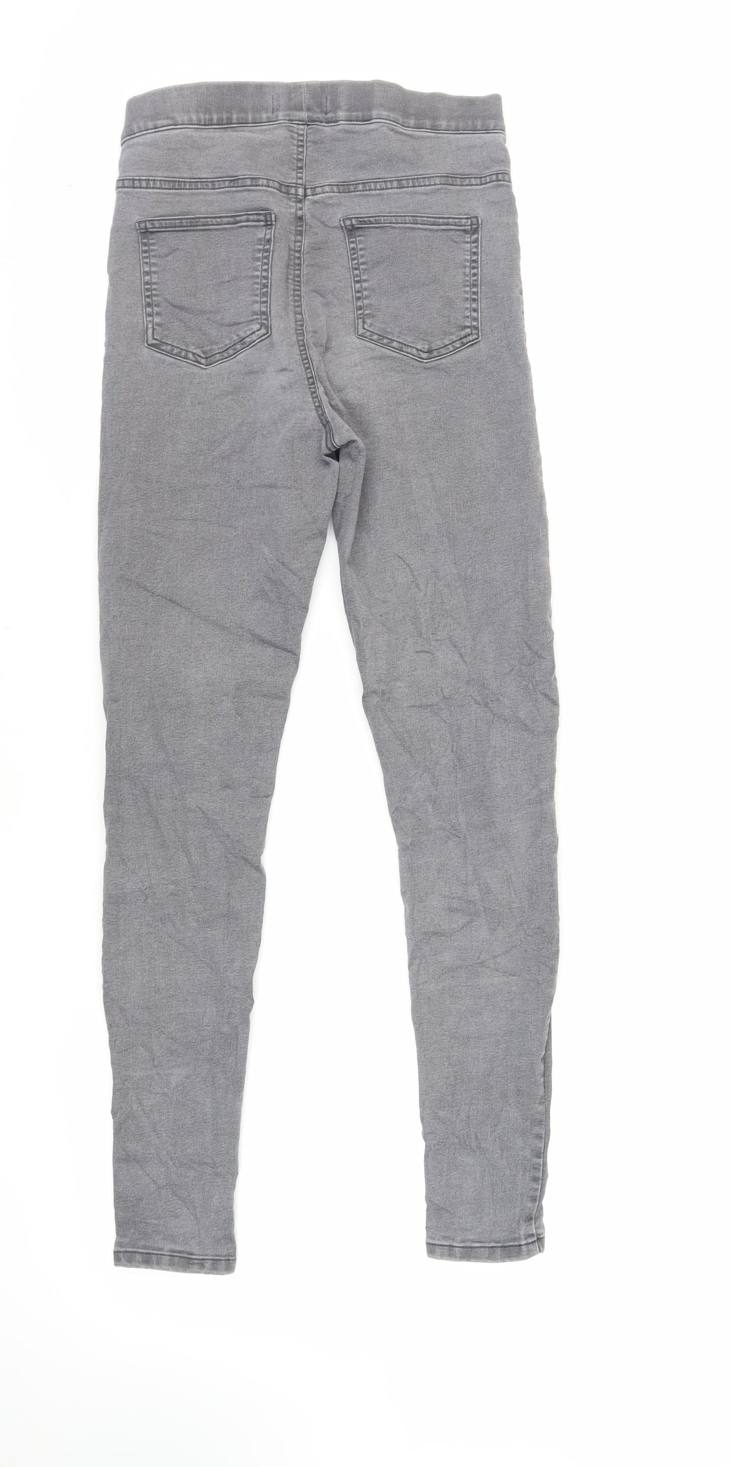 Marks and Spencer Womens Grey Cotton Jegging Jeans Size 10 L28 in Regular - Elasticated Waist