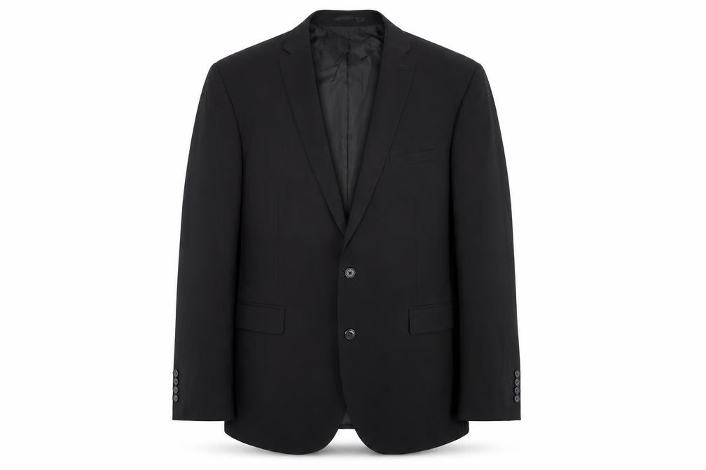 Fellini Mens Black Polyester Jacket Suit Jacket Size 46 Regular