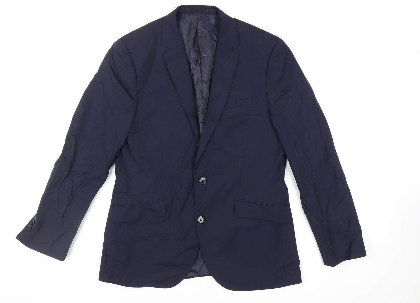 Kenneth Cole Mens Blue Wool Jacket Suit Jacket Size 40 Regular