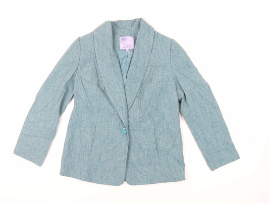 EWM Womens Green Jacket Blazer Size 10 Button