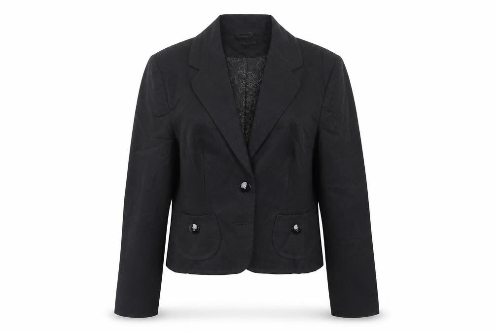 Savida Womens Black Jacket Blazer Size 14 Button