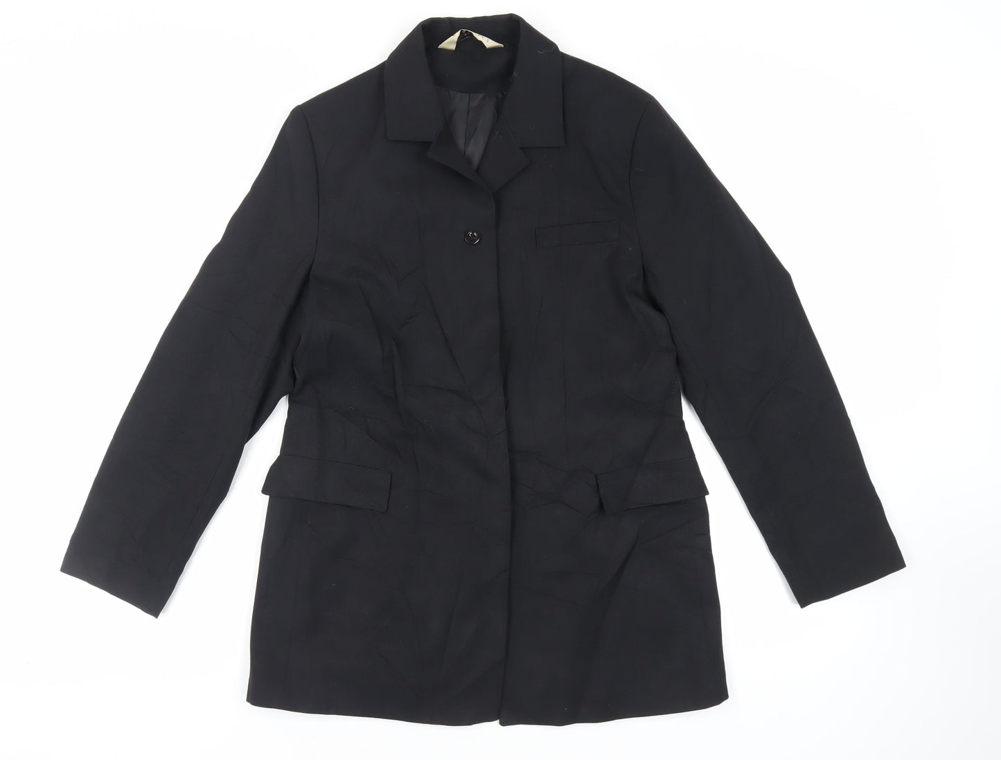 Modern Classics Womens Black Jacket Blazer Size 12 Button - Vintage