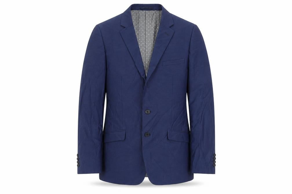 Dobell Mens Blue Polyester Jacket Suit Jacket Size 40 Regular