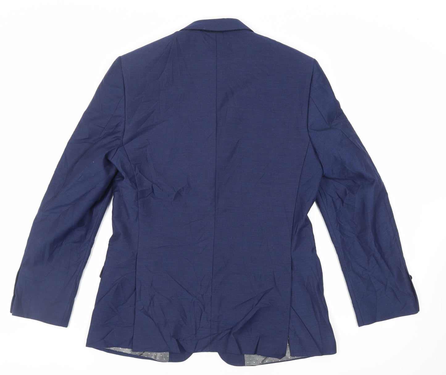 Dobell Mens Blue Polyester Jacket Suit Jacket Size 40 Regular