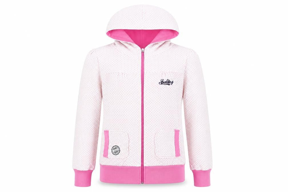 Spalding Womens Pink Geometric Polyester Full Zip Hoodie Size 10 Zip - Logo