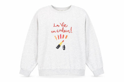 H&M Womens Grey Cotton Pullover Sweatshirt Size M Pullover - French Slogan