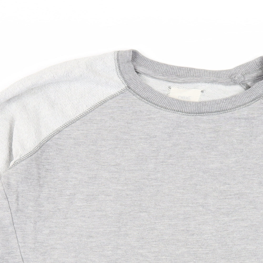 NEXT Womens Grey Cotton Pullover Sweatshirt Size 8 Pullover - Pockets