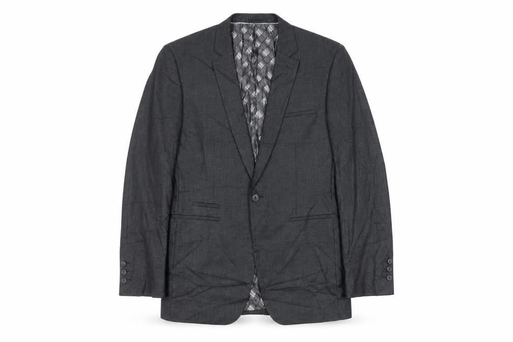 Stonebridge Mens Black Geometric Polyester Jacket Suit Jacket Size 40 Regular