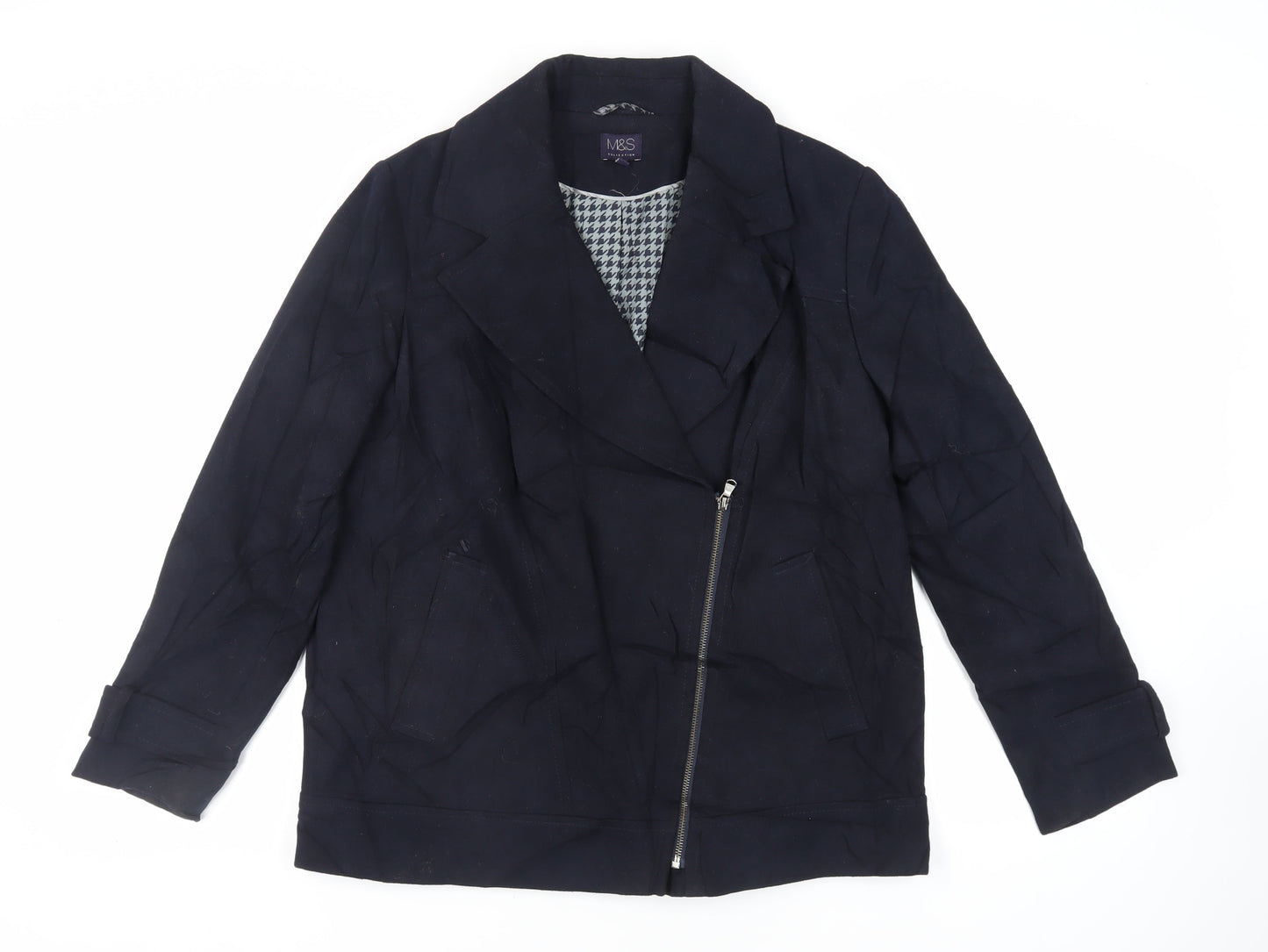 Marks and Spencer Womens Blue Jacket Size 14 Zip