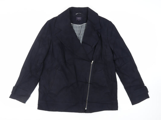 Marks and Spencer Womens Blue Jacket Size 14 Zip