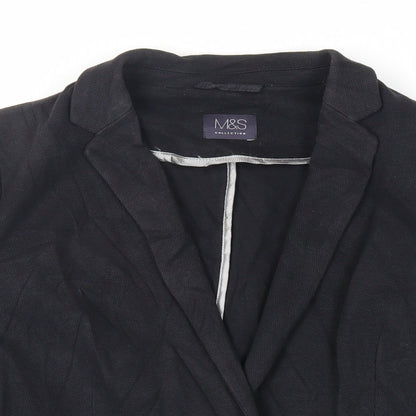 Marks & Spencer Womens Black Jacket Blazer Size 12 Button