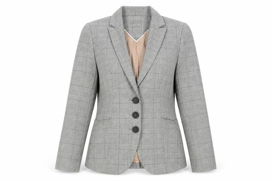 Next Womens Grey Plaid Jacket Blazer Size 12 Button