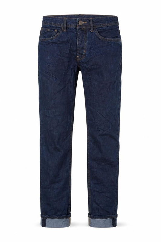 Denim & Co. Mens Blue Cotton Blend Straight Jeans Size 30 in L32 in Regular Button