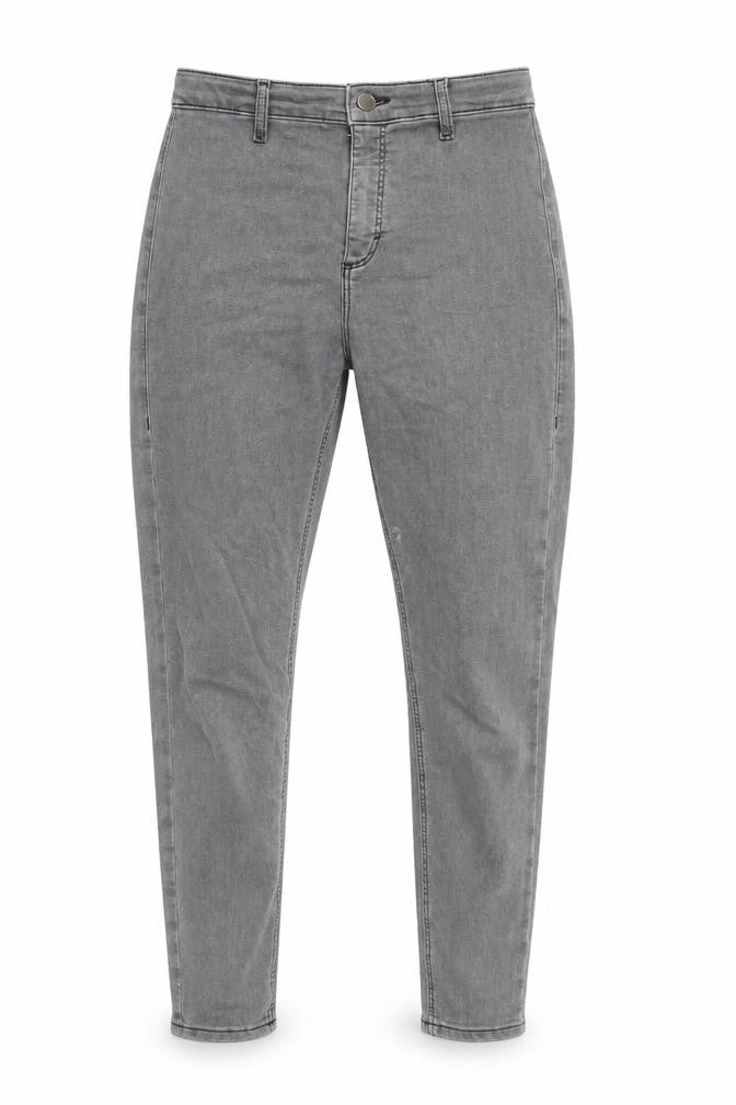 Topshop Womens Grey Cotton Blend Tapered Jeans Size 30 in L26 in Regular Zip
