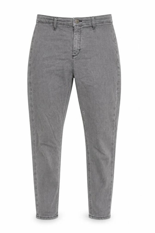 Topshop Womens Grey Cotton Blend Tapered Jeans Size 30 in L26 in Regular Zip