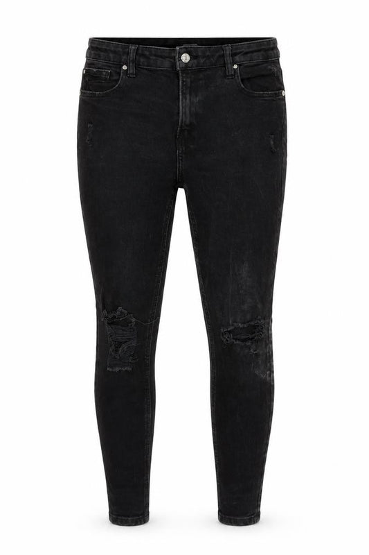Denim & Co. Womens Grey Cotton Blend Tapered Jeans Size 16 L26 in Regular Zip