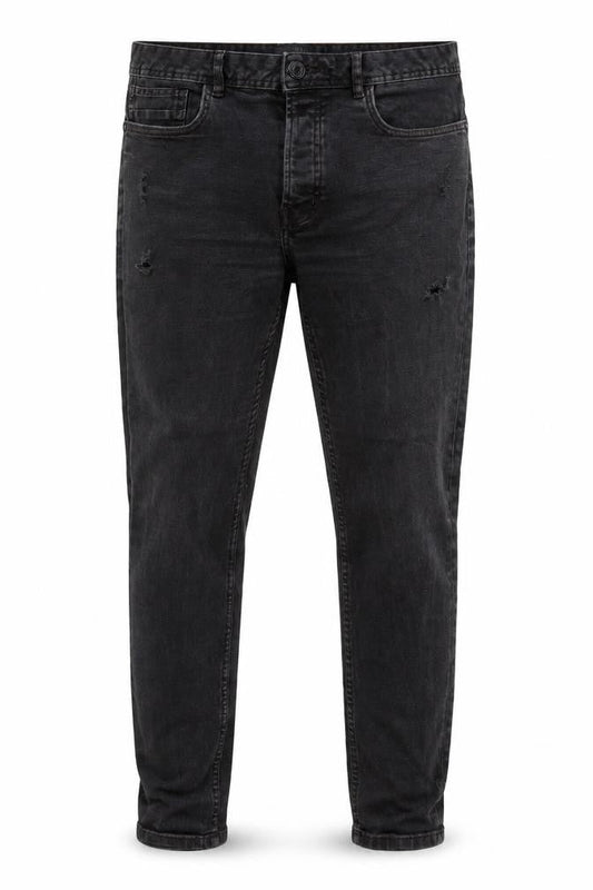 Denim & Co. Mens Grey Cotton Blend Tapered Jeans Size 34 in L30 in Regular Button