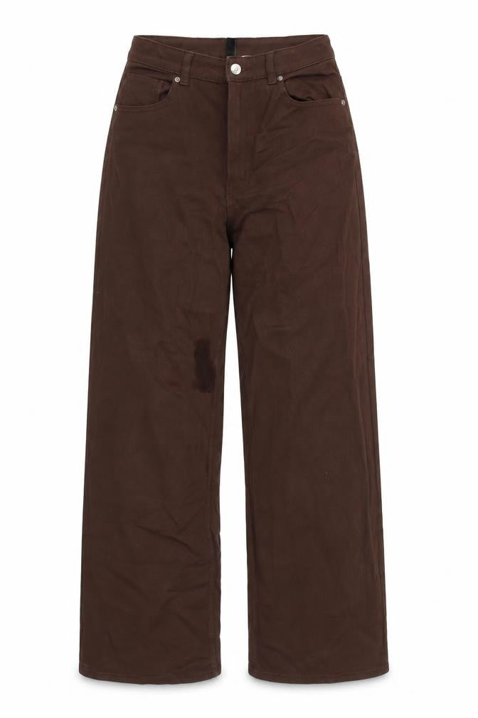 Divided Womens Brown Cotton Blend Wide-Leg Jeans Size 28 in L30 in Regular Zip