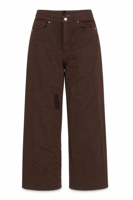 Divided Womens Brown Cotton Blend Wide-Leg Jeans Size 28 in L30 in Regular Zip