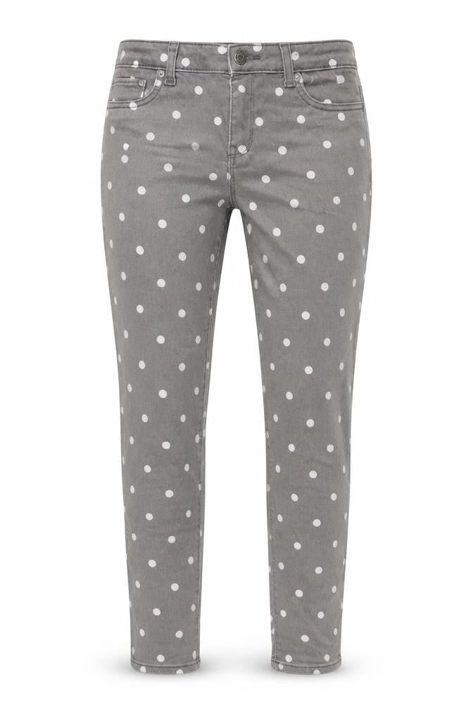 Gap Womens Grey Cotton Blend Tapered Jeans Size 28 in L27 in Regular Zip - White spotted effect.