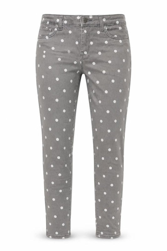 Gap Womens Grey Cotton Blend Tapered Jeans Size 28 in L27 in Regular Zip - White spotted effect.