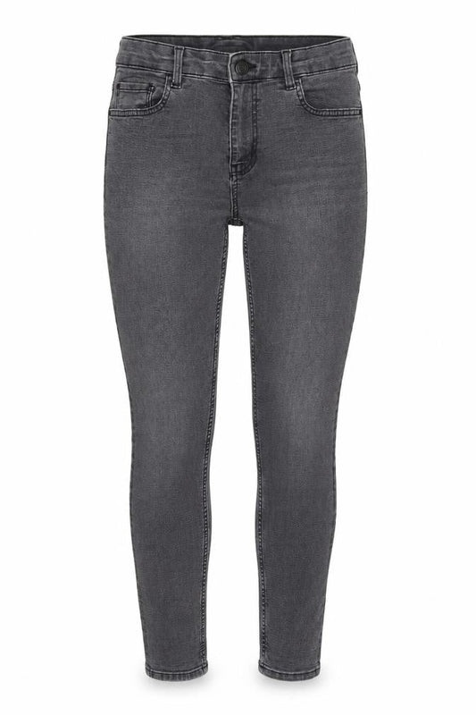 Marks & Spencer Womens Grey Cotton Blend Tapered Jeans Size 10 L26 in Regular Zip