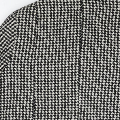 Therapy Womens Black Geometric Jacket Coat Size 12 Button - Houndstooth