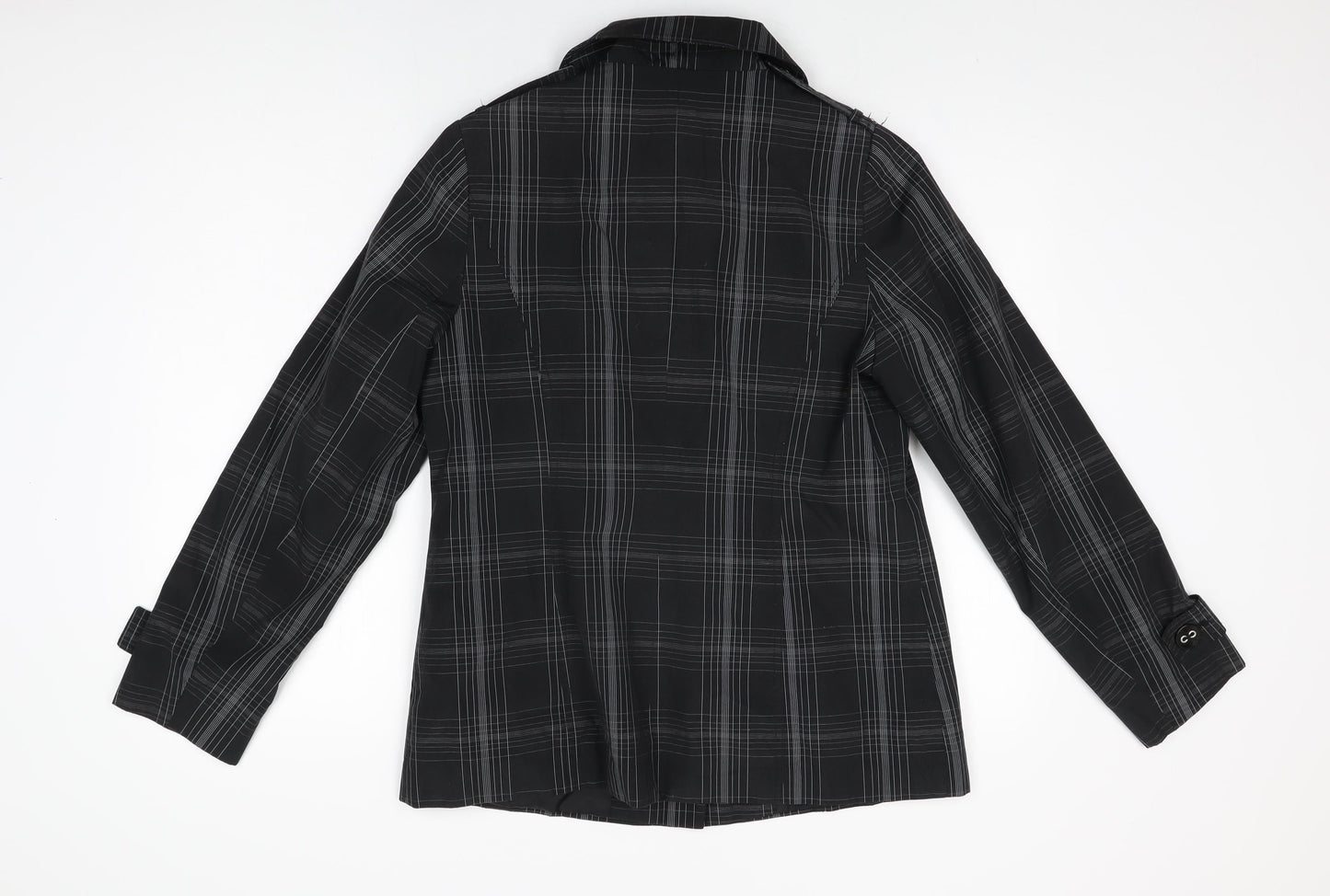 Debenhams Womens Black Geometric Jacket Coat Size 14 Button