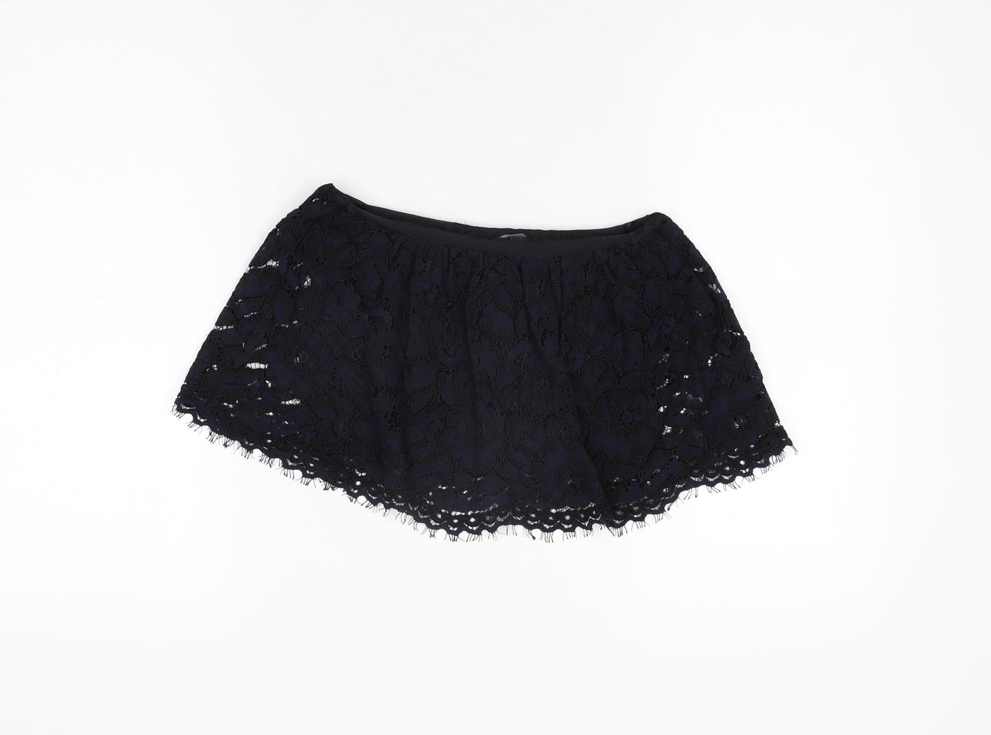 Zara Womens Black Floral Viscose Cropped T-Shirt Size S Off the Shoulder